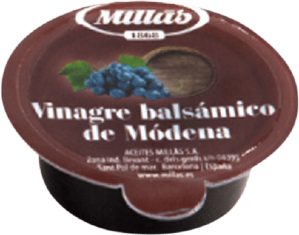 13,95 € Envio grátis | Caixa de 120 unidades Vinagre Sacesa Balsámico de Módena Monodosis 10 ml La Rioja Espanha