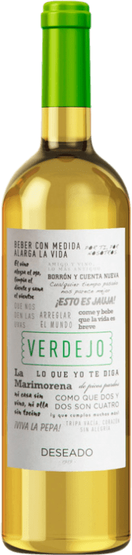 4,95 € Envío gratis | Vino blanco BAS Deseado Blanco Castilla la Mancha España Verdejo Botella 75 cl