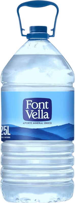7,95 € Envio grátis | Caixa de 3 unidades Água Font Vella PET Espanha Garrafão 6 L
