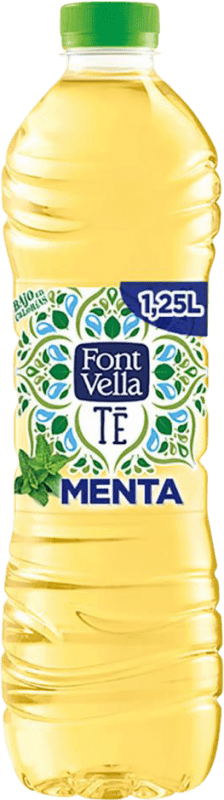 9,95 € Бесплатная доставка | Коробка из 6 единиц Вода Font Vella Te Verde Menta Испания бутылка 1 L