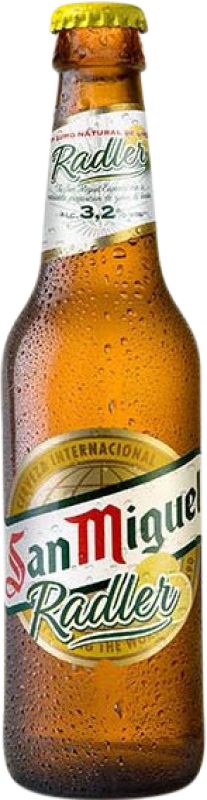 42,95 € Spedizione Gratuita | Scatola da 24 unità Birra San Miguel Radler Vidrio RET Andalusia Spagna Bottiglia Terzo 33 cl