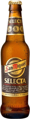 39,95 € Kostenloser Versand | 24 Einheiten Box Bier San Miguel Selecta Vidrio RET Andalusien Spanien Drittel-Liter-Flasche 33 cl