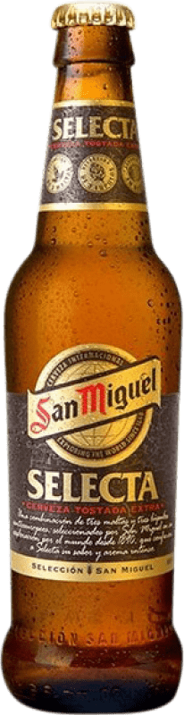 42,95 € Free Shipping | 24 units box Beer San Miguel Selecta Tostada — Amber Toasted Andalusia Spain Third-Liter Bottle 33 cl Glass RET