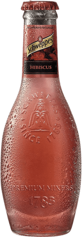 89,95 € Kostenloser Versand | 24 Einheiten Box Softdrinks Schweppes Premium Spanien Kleine Flasche 20 cl Hibiscus — Hibiskus
