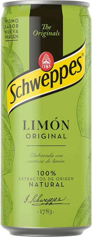 46,95 € 送料無料 | 24個入りボックス ソフトドリンク Schweppes オリジナル スペイン 缶 20 cl Limón — レモン