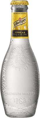 79,95 € Envio grátis | Caixa de 32 unidades Refrescos e Mixers Schweppes Tónica Heritage Espanha Garrafa Miniatura 12 cl