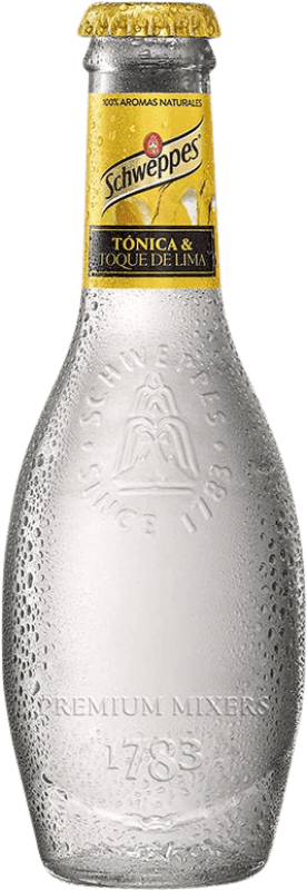 79,95 € Envío gratis | Caja de 32 unidades Refrescos y Mixers Schweppes Tónica Heritage España Botellín Miniatura 12 cl