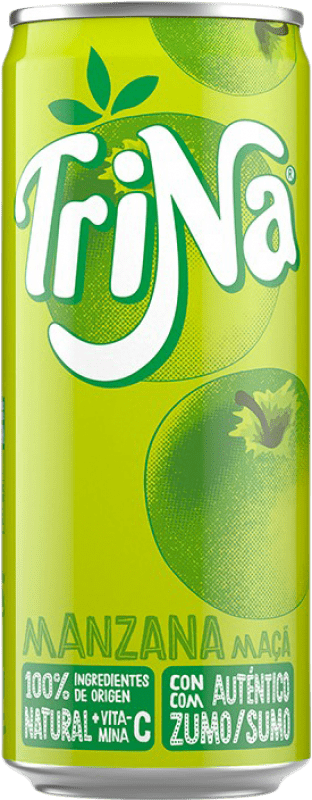 33,95 € 免费送货 | 盒装24个 碳酸饮料 Trina 西班牙 罐 33 cl Manzana — 苹果