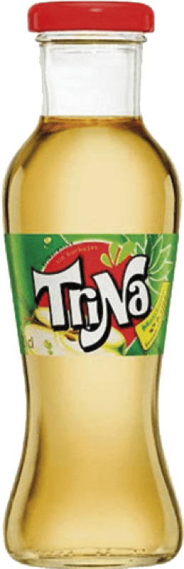 32,95 € Envio grátis | Caixa de 24 unidades Refrigerantes Trina Espanha Garrafinha 25 cl Vidro RET Manzana — Maçã