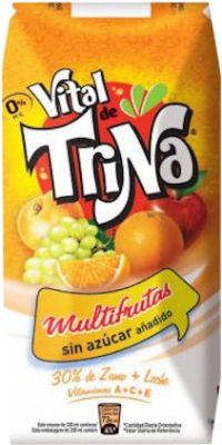 21,95 € 免费送货 | 盒装24个 饮料和搅拌机 Trina Vital Multifrutas 西班牙 三分之一升瓶 33 cl