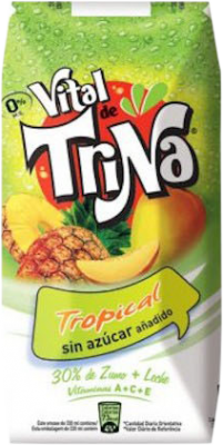 21,95 € 免费送货 | 盒装24个 饮料和搅拌机 Trina Vital Tropical 西班牙 三分之一升瓶 33 cl