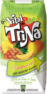 21,95 € Free Shipping | 24 units box Soft Drinks & Mixers Trina Vital Tropical Brick Spain One-Third Bottle 33 cl