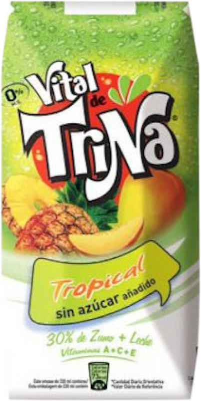 21,95 € 免费送货 | 盒装24个 饮料和搅拌机 Trina Vital Tropical 西班牙 三分之一升瓶 33 cl