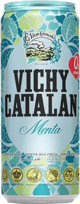 29,95 € 送料無料 | 24個入りボックス 水 Vichy Catalan Mineral Natural — 天然ミネラル カタロニア スペイン 缶 33 cl Menta — ミント