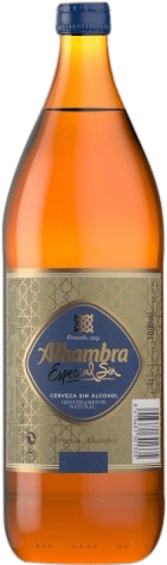 15,95 € Бесплатная доставка | Коробка из 6 единиц Пиво Alhambra Андалусия Испания бутылка 1 L Без алкоголя