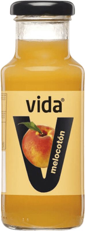 54,95 € Envio grátis | Caixa de 24 unidades Sumo Vida Espanha Garrafinha 20 cl Melocotón — Pêssego