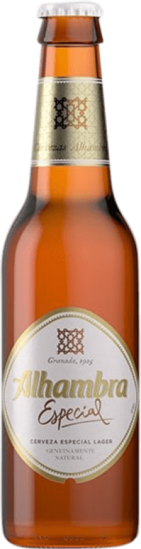 59,95 € Kostenloser Versand | 24 Einheiten Box Bier Alhambra Especial Andalusien Spanien Drittel-Liter-Flasche 33 cl