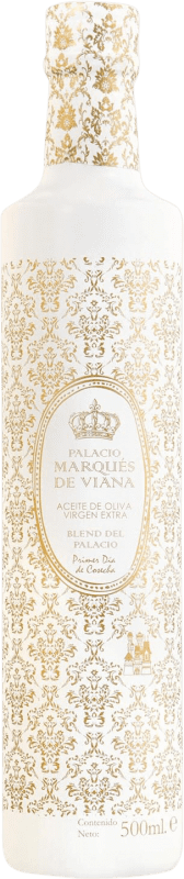 39,95 € Envío gratis | Aceite de Oliva Marqués de Viana Blanca España Botella Medium 50 cl