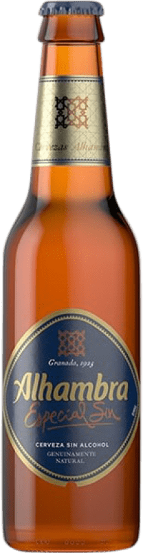 44,95 € Kostenloser Versand | 24 Einheiten Box Bier Alhambra Andalusien Spanien Drittel-Liter-Flasche 33 cl Alkoholfrei