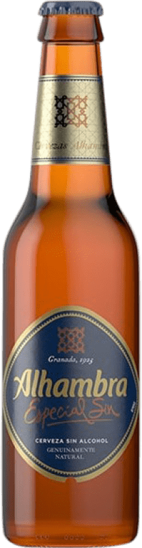 44,95 € Envío gratis | Caja de 24 unidades Cerveza Alhambra Especial Andalucía España Botellín Tercio 33 cl Sin Alcohol