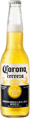 56,95 € Envio grátis | Caixa de 24 unidades Cerveja Modelo Corona Coronita México Garrafa Pequena 20 cl