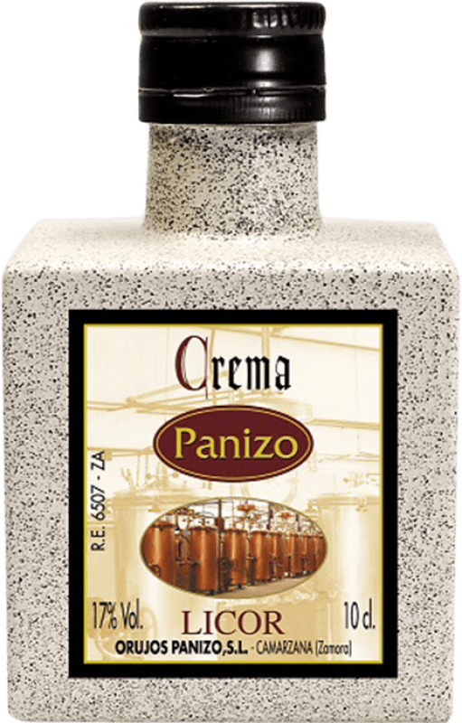 3,95 € Envio grátis | Creme de Licor Panizo Cubo Castela e Leão Espanha Garrafinha Miniatura 10 cl