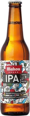 32,95 € Kostenloser Versand | 12 Einheiten Box Bier Mahou 5 Estrellas Ipa Gemeinschaft von Madrid Spanien Drittel-Liter-Flasche 33 cl