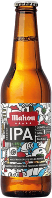 34,95 € Kostenloser Versand | 12 Einheiten Box Bier Mahou 5 Estrellas Ipa Gemeinschaft von Madrid Spanien Drittel-Liter-Flasche 33 cl