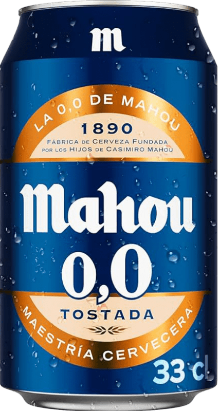 35,95 € 送料無料 | 24個入りボックス ビール Mahou Tostada — トーステッド マドリッドのコミュニティ スペイン 缶 33 cl 0.0 ゼロゼロ アルコールなし
