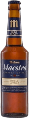63,95 € Kostenloser Versand | 24 Einheiten Box Bier Mahou Maestra Tostada — Dunkel Gemeinschaft von Madrid Spanien Drittelliterflasche 33 cl