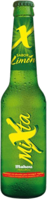 84,95 € 免费送货 | 盒装24个 啤酒 Mahou Mixta 马德里社区 西班牙 三分之一升瓶 33 cl Limón — 柠檬