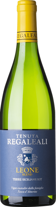 21,95 € Envio grátis | Vinho Branco Tasca Conti d'Almerita Tenuta Regaleali Leone Blend I.G.T. Terre Siciliane Sicília Itália Gewürztraminer, Pinot Branco, Sauvignon, Catarratto 75 cl