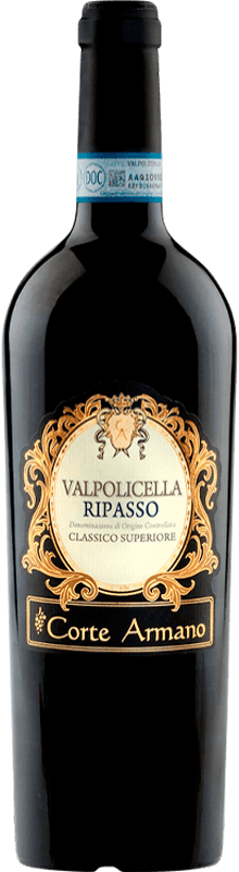 27,95 € Бесплатная доставка | Красное вино Giuseppe Campagnola Corte Armano Ripasso della Valpolicella D.O.C. Valpolicella Ripasso Венето Италия Corvina — Корвина, Rondinella — Рондинелла, Molinara — Молинара Бутылка 75 cl