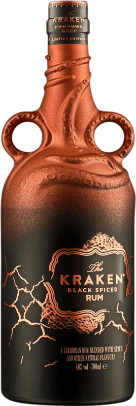 47,95 € Envio grátis | Rum Kraken Black Rum Unknown Deep Limited Edition Trinidad e Tobago Garrafa 70 cl
