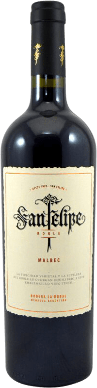 21,95 € 送料無料 | 赤ワイン La Rural. San Felipe オーク I.G. Mendoza メンドーサ アルゼンチン Malbec ボトル 75 cl
