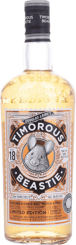 111,95 € Envio grátis | Whisky Blended Douglas Laing's Timorous Beastie Limited Edition Reino Unido 18 Anos Garrafa 70 cl