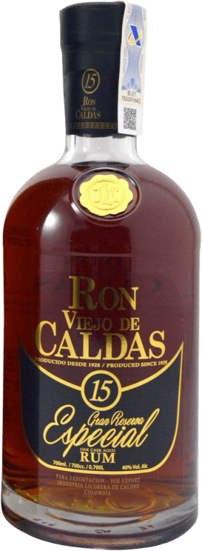 32,95 € Бесплатная доставка | Ром Viejo de Caldas Особый Гран Резерва Колумбия 15 Лет 70 cl