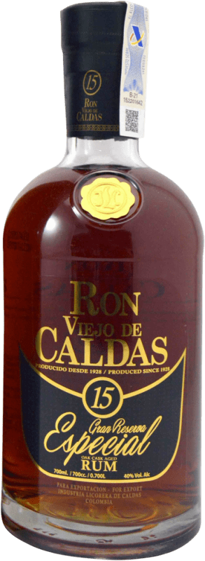 47,95 € Spedizione Gratuita | Rum Viejo de Caldas Especial Gran Riserva Colombia 15 Anni Bottiglia 70 cl