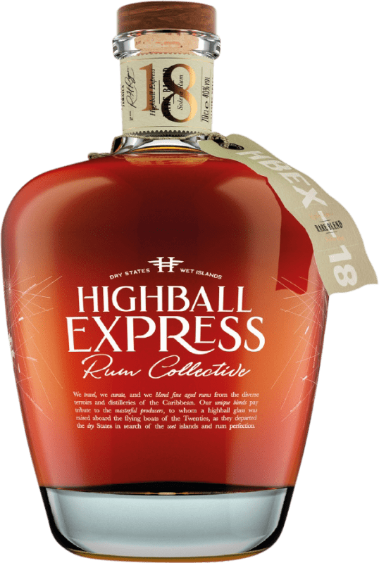 66,95 € Envio grátis | Rum Kirker Greer Highball Express Rum Collective Rare Reino Unido 18 Anos Garrafa 70 cl