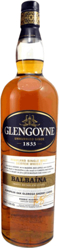 69,95 € Envio grátis | Whisky Single Malt Glengoyne Balbaína European Oak Oloroso Sherry Cask Reino Unido Garrafa 1 L