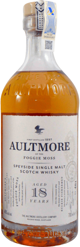 183,95 € Envio grátis | Whisky Single Malt Aultmore Reino Unido 18 Anos Garrafa 70 cl