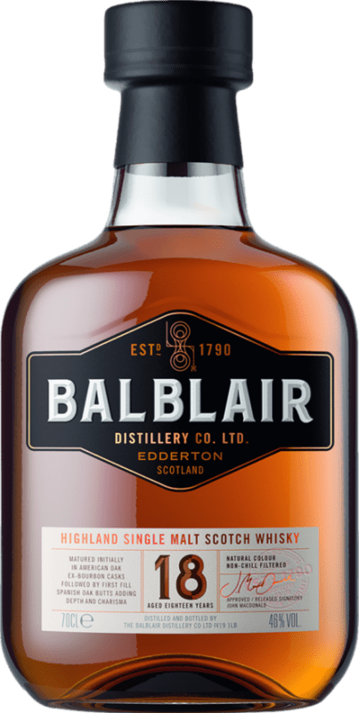 207,95 € Envoi gratuit | Whisky Single Malt Balblair Royaume-Uni 18 Ans Bouteille 70 cl