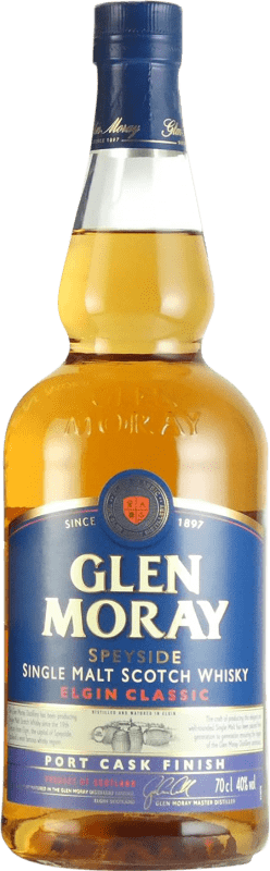 35,95 € Kostenloser Versand | Whiskey Single Malt Glen Moray Port Cask Finish Großbritannien Flasche 70 cl