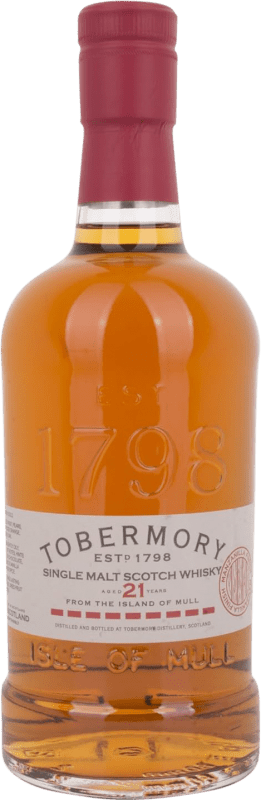 281,95 € Kostenloser Versand | Whiskey Single Malt Tobermory Großbritannien 21 Jahre Flasche 70 cl