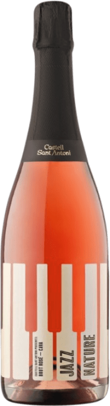 8,95 € 免费送货 | 玫瑰气泡酒 Castell Sant Antoni Jazz Nature Rosé 香槟 预订 D.O. Cava 加泰罗尼亚 西班牙 Grenache, Trepat 瓶子 75 cl