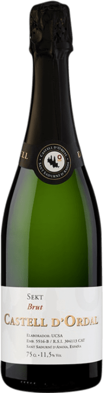 5,95 € 送料無料 | 白スパークリングワイン UCSA Castell d'Ordal Brut D.O. Cava スペイン Macabeo, Xarel·lo, Parellada ボトル 75 cl