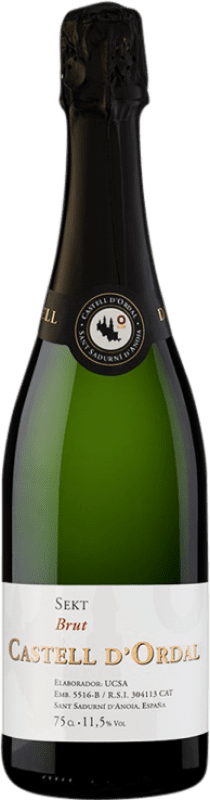 6,95 € 免费送货 | 白起泡酒 UCSA Castell d'Ordal Brut — 起泡酒 干型 D.O. Cava 西班牙 Macabeo — 马卡贝奥, Xarel·lo — 哈雷洛, Parellada — 帕雷利亚达 75 cl
