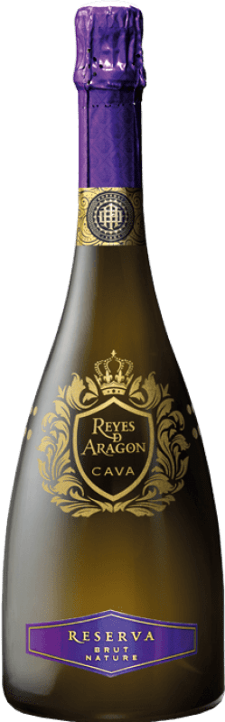 15,95 € Kostenloser Versand | Weißer Sekt Reyes de Aragón Brut Natur Reserve D.O. Cava Spanien Macabeo, Chardonnay Flasche 75 cl