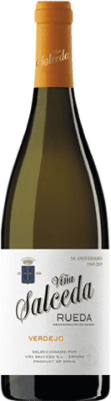 6,95 € Spedizione Gratuita | Vino bianco Viña Salceda Giovane D.O. Rueda Castilla y León Spagna Verdejo Bottiglia 75 cl