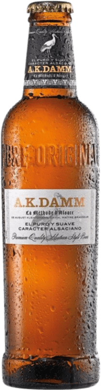 10,95 € 免费送货 | 盒装6个 啤酒 Estrella Damm A.K 加泰罗尼亚 西班牙 三分之一升瓶 33 cl